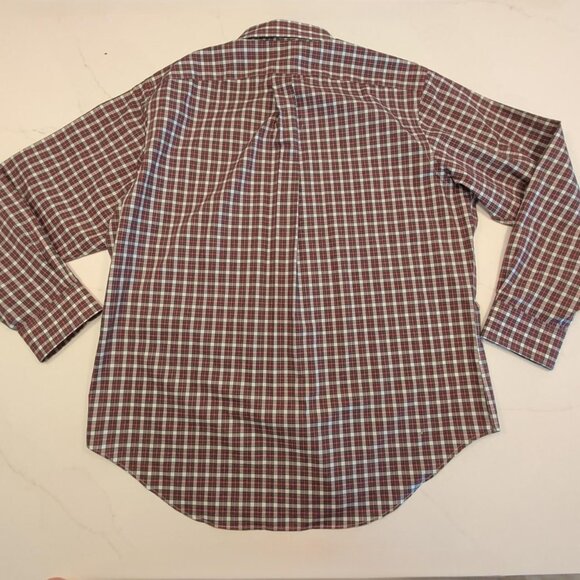 Lauren Ralph Lauren LRL Sz 17 Men Shirt Red Plaid Button Down Preppy Gingham - Picture 8 of 10